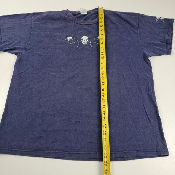 Vintage Y2K Affliction Style Skulls Distressed Grunge Goth Punk Rock Tshirt - Picture 5 of 9